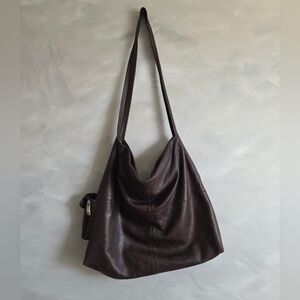 Renato Angi Venezia Brown Large Italian Leather Shoulder Bag 19x16
